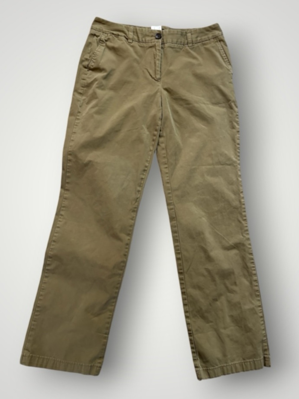 Lands’ End Cotton Chino Olive Green Utility Business Casual Pants Fit 2 Size 10T